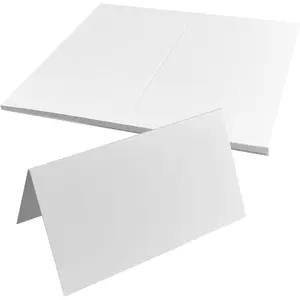 30 Pcs 2 x 3.5 Inch Food Labels for Party Buffet, White Place Cards, Tent Cards, Wedding, Place Cards for Table Setting, for Christmas, Dinners, Parties (30, 2 x 3.5 Inch)