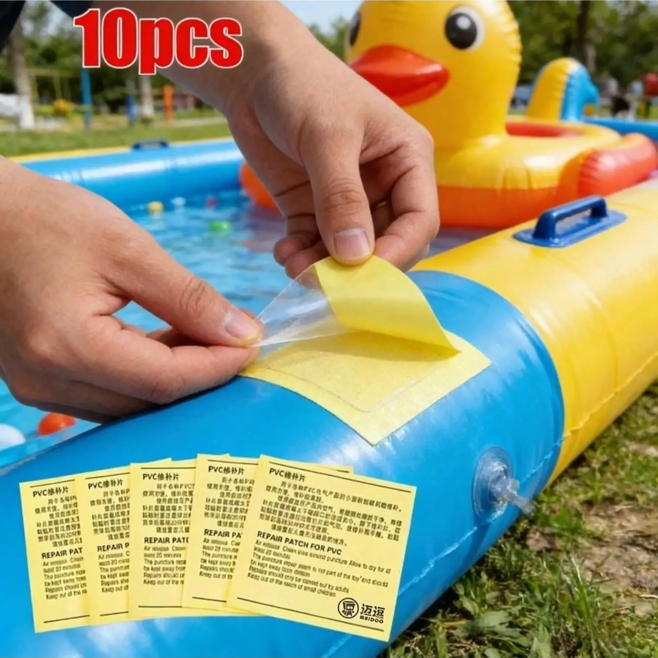 10-Piece Waterproof Repair Patches, Inflatable Gear Fix Kit, Tent & Swim Ring Repairs, Portable Reflective Outdoor Patches
