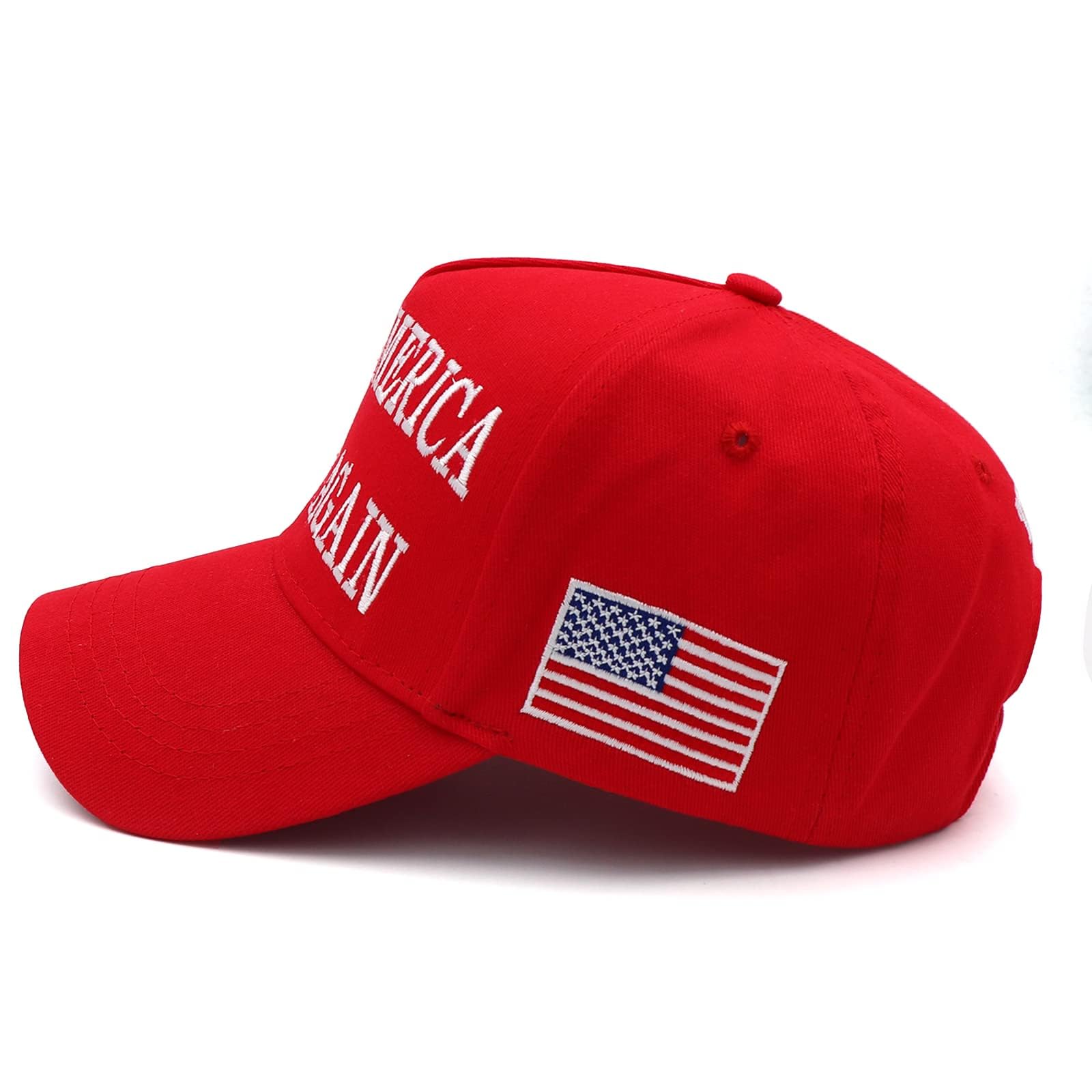 Red MAGA Hat - Embroidered Make America Great Again Baseball Cap with USA Flag, Adjustable Fit, Perfect for Keep America Great Events and Daily Wear