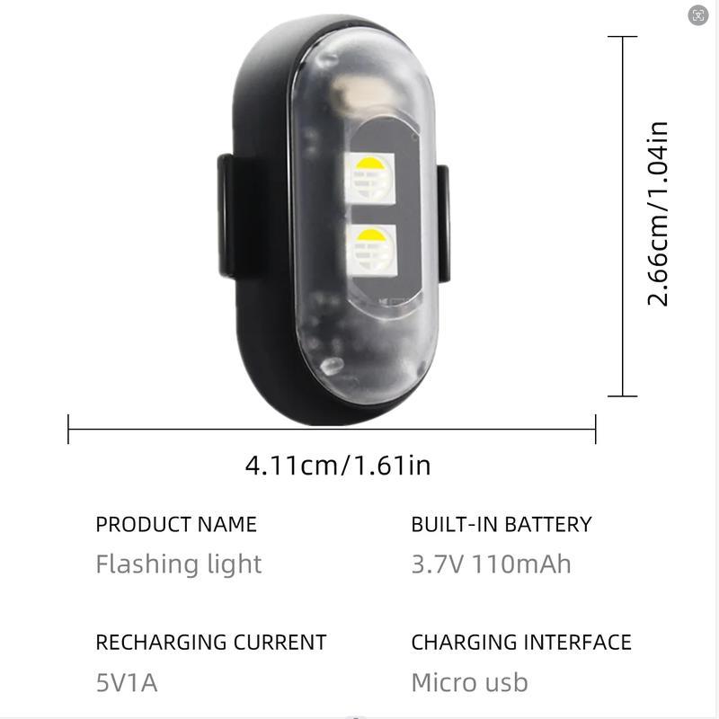 6 Pack RGB LED Strobe Lights with Remote Control - Multiple Lighting Modes USB Rechargeable Wireless Flash Warning Light for Car Motorcycle Drone Bike Boat Aircraft Airplane Truck Accessories, Car Exterior Anti-Collision Decorative Signal Lamp for Night