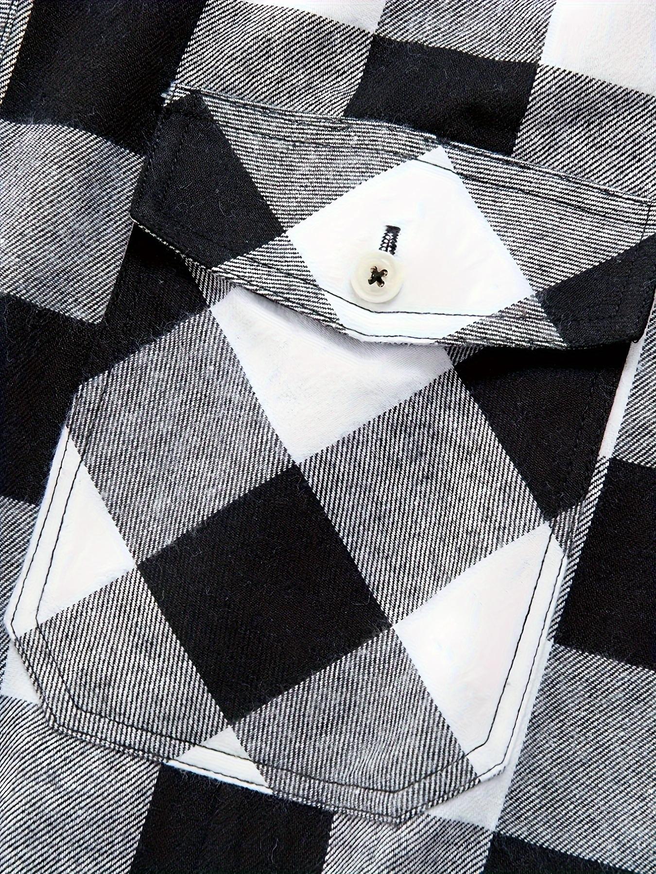 Men's Fashion Casual Flannel Plaid Shirt for All Seasons - Long Sleeve Lapel Collar Regular Fit Polyester Rayon Blend Top - Menswear SpringStatements