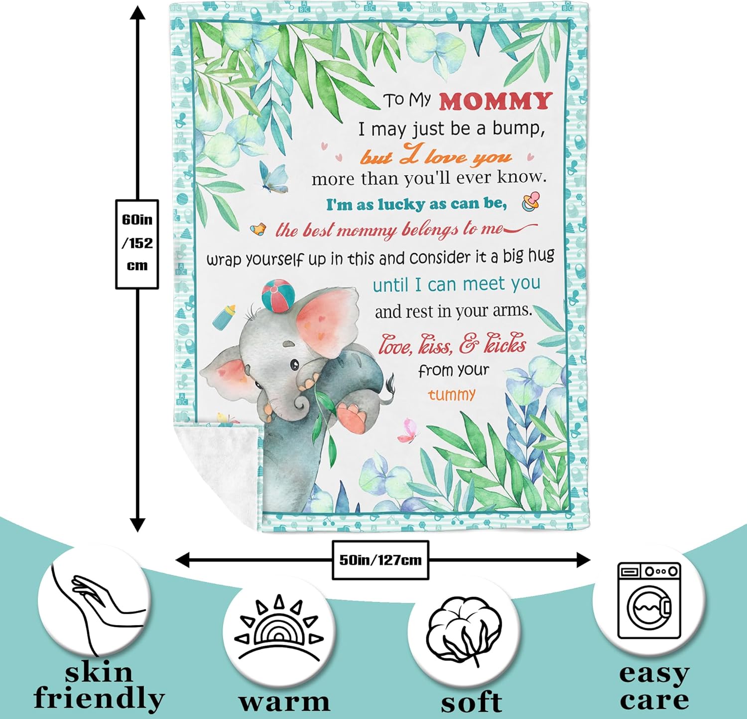 New Mom Gift, Blanket for Mom 60 x 50 inches (approx. 60 x 50 cm), Creative Gift for New Mothers, Best Gift for New Mom, New Pregnancy Gift for Mom, Gender Reveal Gift