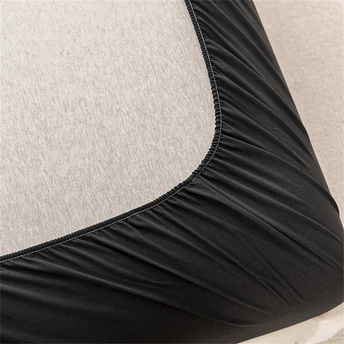 Solid Color Fitted Sheet Set, 2/3 Counts/set Including 1 Count Fitted Sheet & 1/2 Counts Pillowcase, Soft Comfortable Bedding Set for Home Bedroom