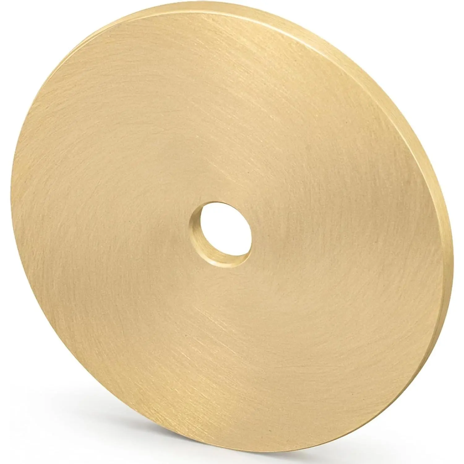 10 Pack 1-1/4 Inch Solid Brass Round Cabinet Knob Backplate | Heavy-Gauge, Brushed Brass Finish, Covers Old Knob Holes, Kitchen Cabinets, Dressers, Cupboards, Vintage-Modern Style