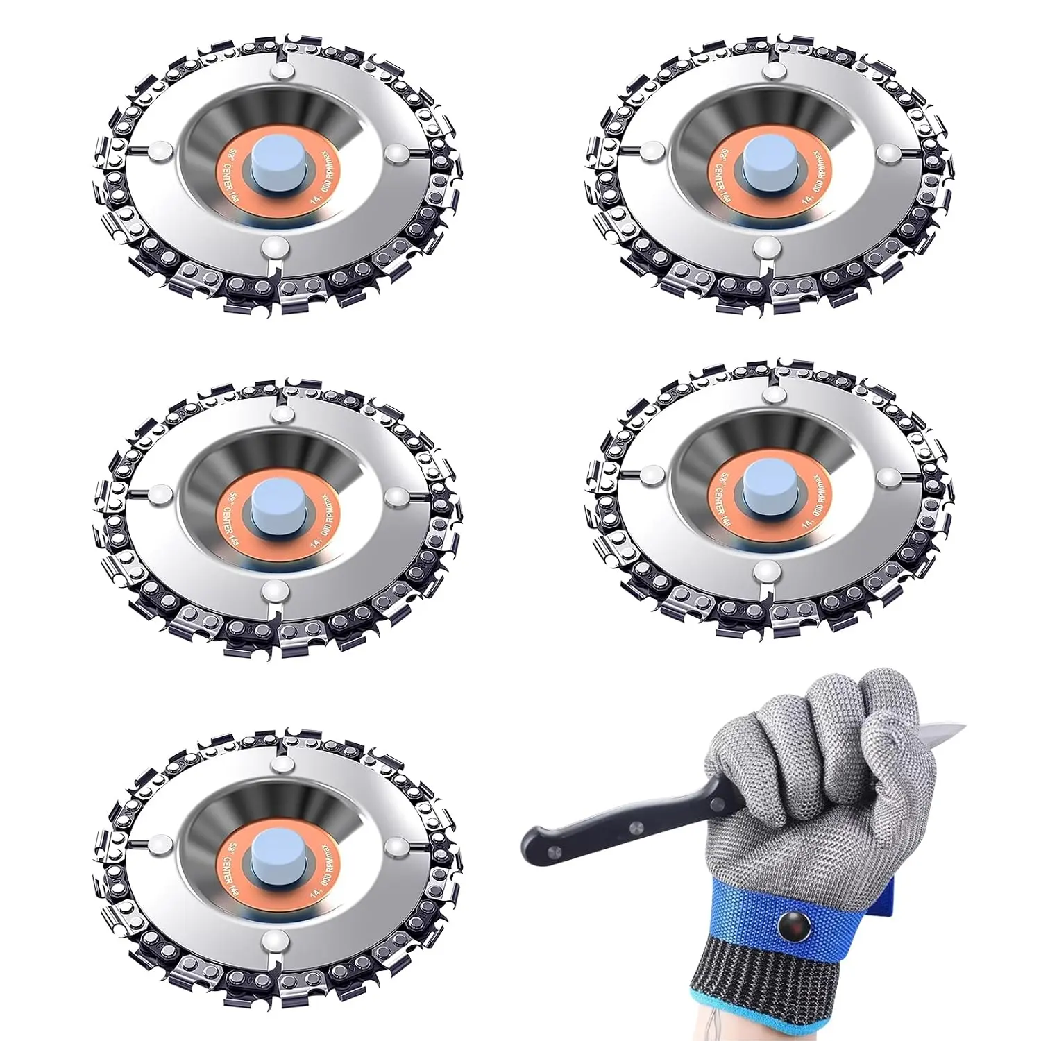 disc/Stump Remover/Stump / Carving Disc for 4'' or 4"-1/2" Angle , 5/8" Arbor,Chromium  Reinforcement,Shaping and  Disk (Orange, 4Inch22Teeth)