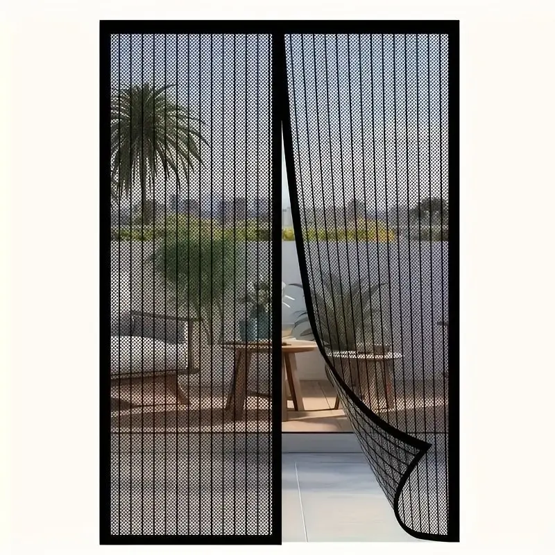 Self-Sealing Magnetic Screen Door, Striped Mesh Insect Curtain, Universal Fit, All Season Bug Barrier, Ideal Gift, Magnetic Closure Door, Door Entrance, Door Mounted, Screen For Garage Door