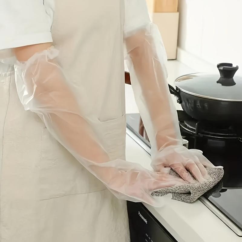 20-Pack Extra Long Cleaning Gloves: Waterproof & Non-Slip Disposable Sleeves for Dishwashing, Laundry & Deep Cleaning |   Latex-Free & Alcohol-Free