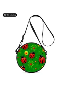 Lightweight crossbody shoulder bag with 2D ladybug print, an ideal gift for female friends; wearable as crossbody, single-shoulder, double-shoulder or hand-held, suitable for commuting, outdoor trips, travelling, casual daily use and campus life