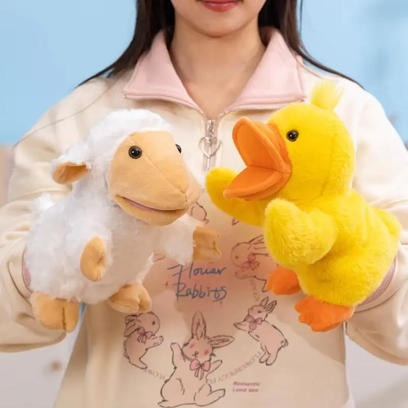 Big Mouthed Soft Plush Hand Puppets - Sheep & Yellow Duck Collectibles, Unisex Storytelling/Role-Playing Props, Stress Relief Soft Toy Gifts (Toys & Hobbies, Classic & Novelty), Sheep/Duck