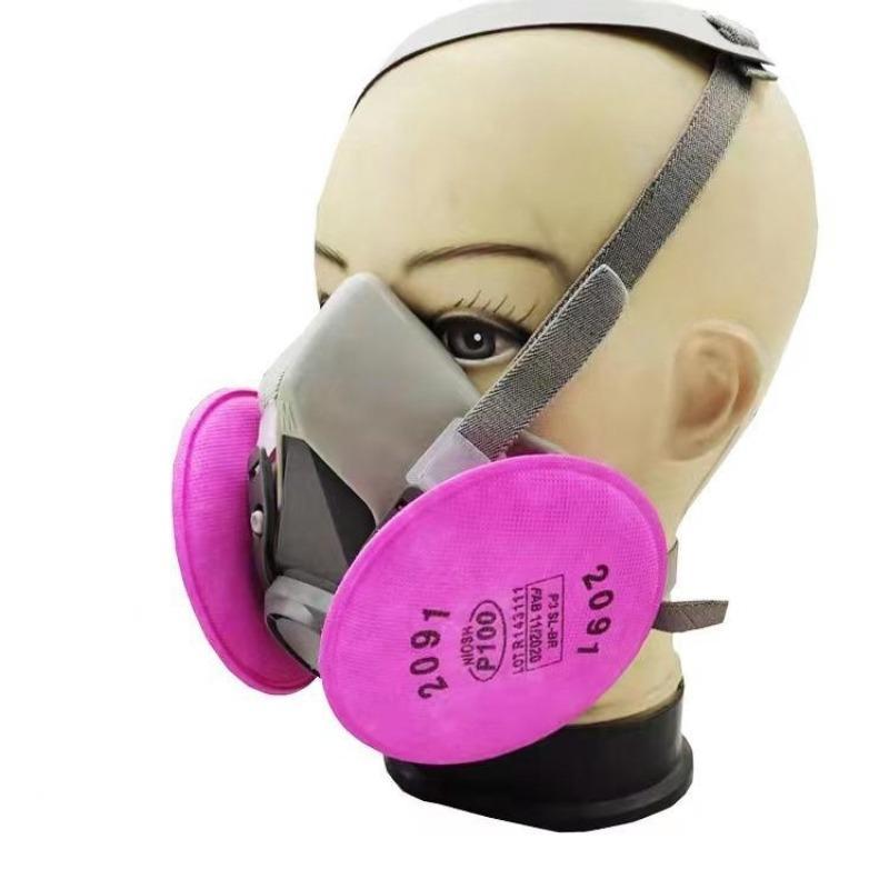 Half Face Mask with 4 Filter Cotton, Reusable Dustproof Mask, Breathable Face Cover for Paint, Woodworking, Construction, Grinding, Spraying, Chemicals, Reusable Respirator Mask