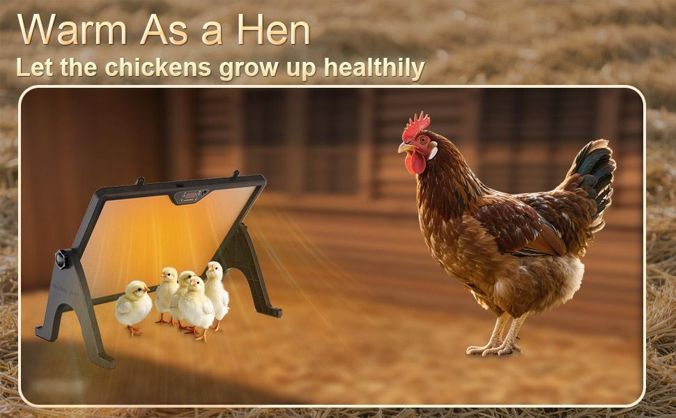 Brooder Plate For Chicks, Adjustable Height & Angle Chick Heat Plate For 30 Chicks, Chick Brooder Heating Plate With Remote Control, Chicken Coop Heater