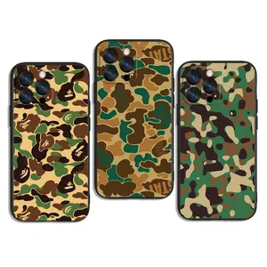Cool Army Camo Pattern Protective Glossy Phone Case For IPhone 17-11, Pro Max, Pro Plus, and Samsung S26-23 Safety Two-In-One Case Protection Safety Case