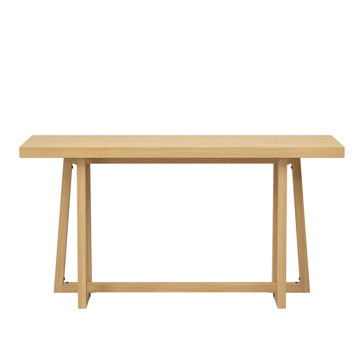 59.84'' Console Table, Stylish Rectangular Entryway Table, Outdoor Console Table for Patio, Sturdy Construction Hall Table, Sofa Table for Hallway, Living Room, Bed Room and Patio,Wood color, Natural    RR
