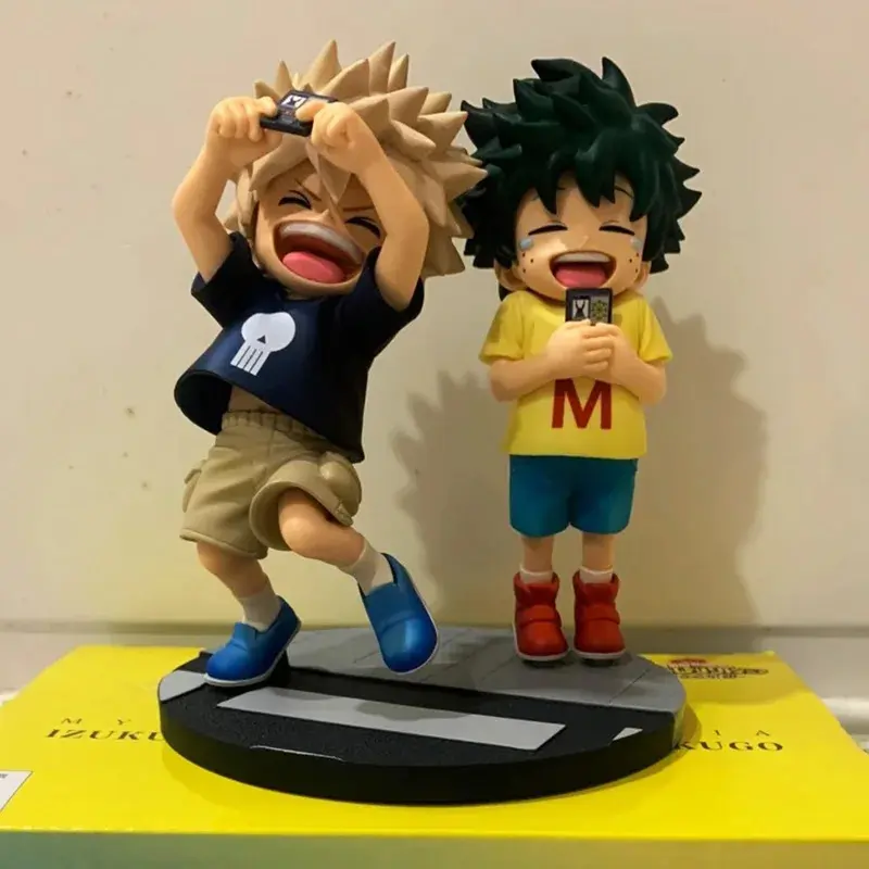 In-Stock Japanese Anime My Hero Academia Midoriya Izuku & Bakugou Katsuki Childhood Series Action Figures, Newly Released New Product Launched PVC-Free Anime Character Action Figures for Kids Christmas Gift