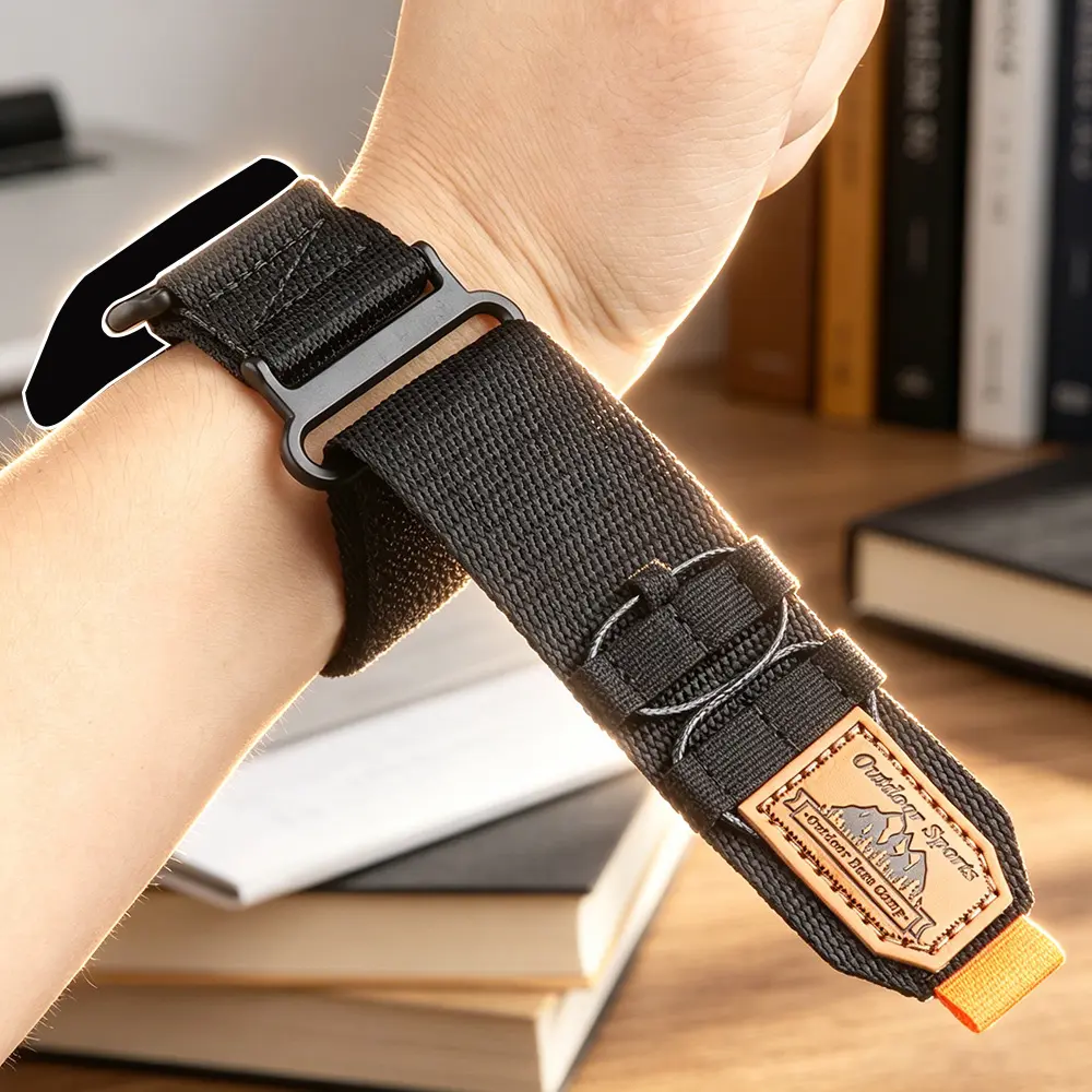 Mountaineering Nylon Velcro Band for Apple Watch 49mm 46mm 45mm 44mm, Smart Watch Accessories, Strap For iWatch Ultra SE 11 10 9 8 7 6 5 4 3 2, Weaving Breathable Outdoor Unisex Strap