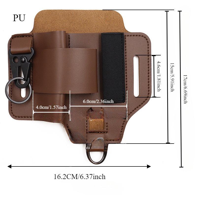 Multifunctional Tool Holster, 1 Count Portable Pu Leather  Tools  Storage Bag, Wide Application Belt Knife Storage Box for Outdoor Camping bag backpack magazine pocket