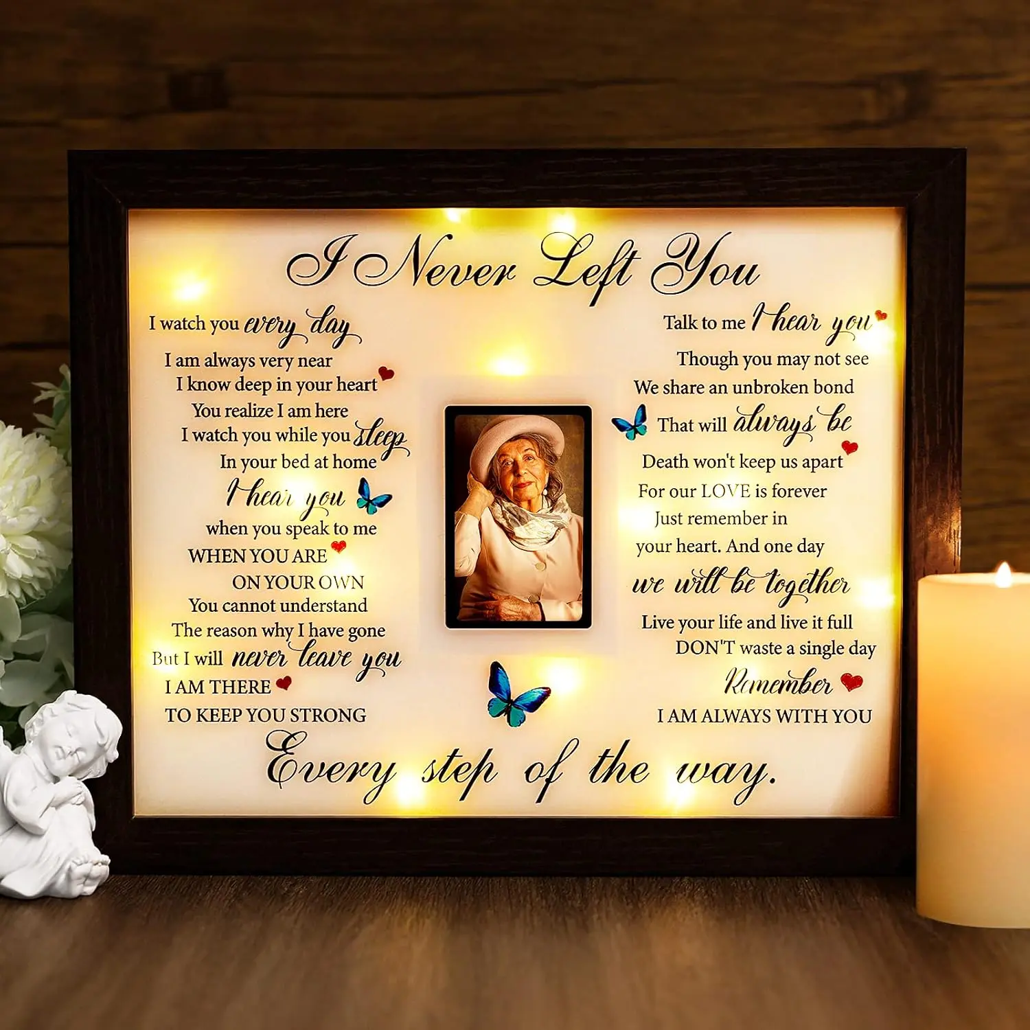 Sympathy  LED Shadow Box 2x3 Picture Frame - Memorial Gifts for Loss of Mother Mom Dad Father, Bereavement Ideas in Memory Loved  Gifts, Condolences Rememberance Grief Funeral
