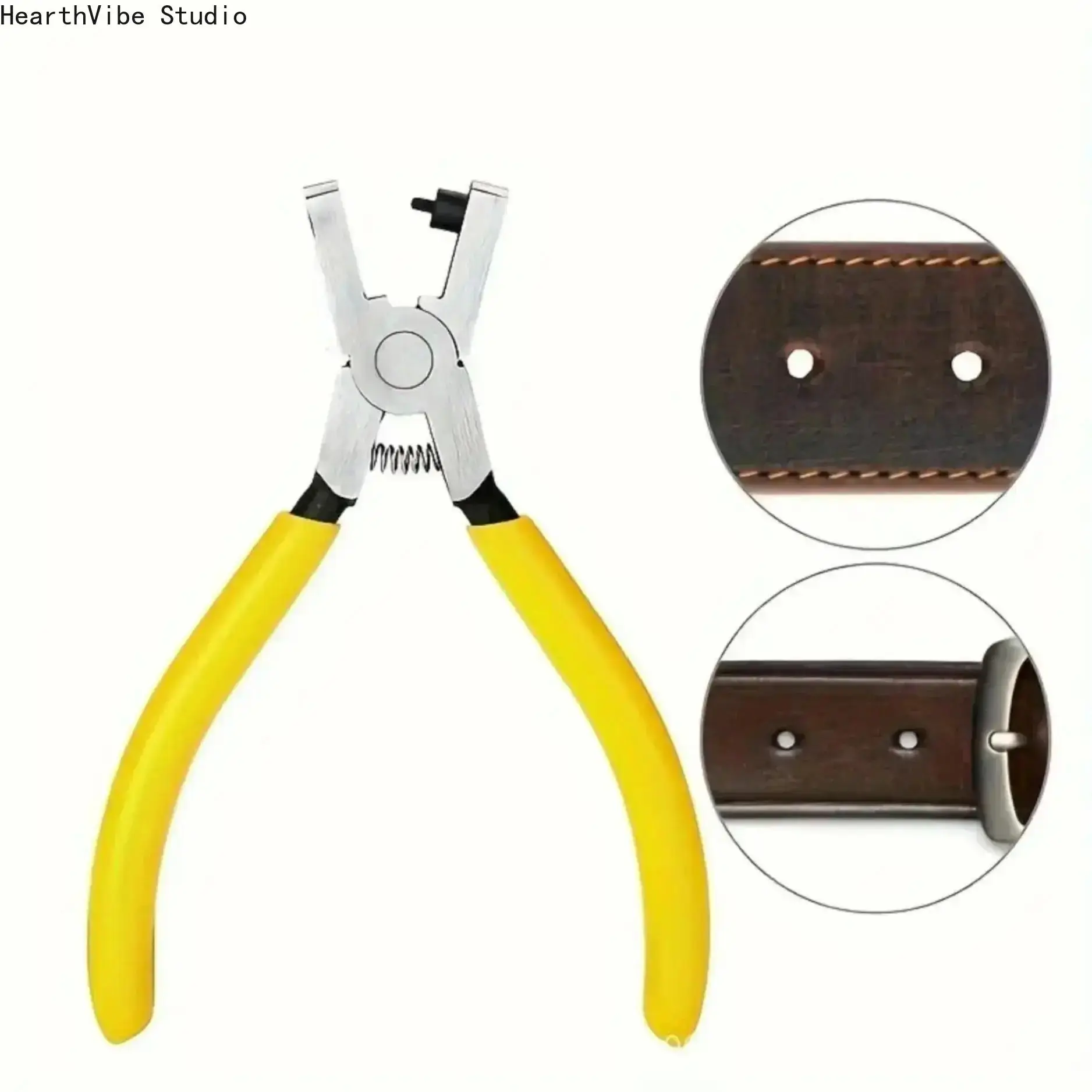 Heavy-Duty Leather Punch Handheld Pliers with Heavy-Duty Grip - Labor-Saving Round Eyelet Puncher for Belt Repair, DIY Crafting (Sports & Outdoor Camping & Hiking Hammock Accessory)