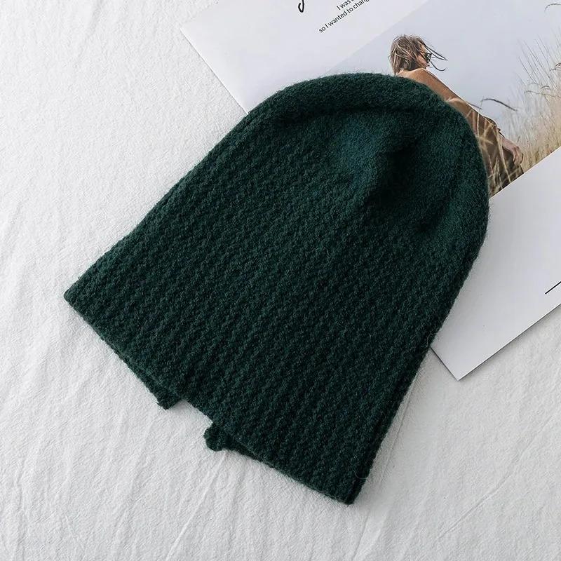 Hot Sale Women Hat Kpop Style Autumn /Winter Hat Soft Beanie Hats For Women Leisure Back Split Teens Ponytail Knitted Cap
