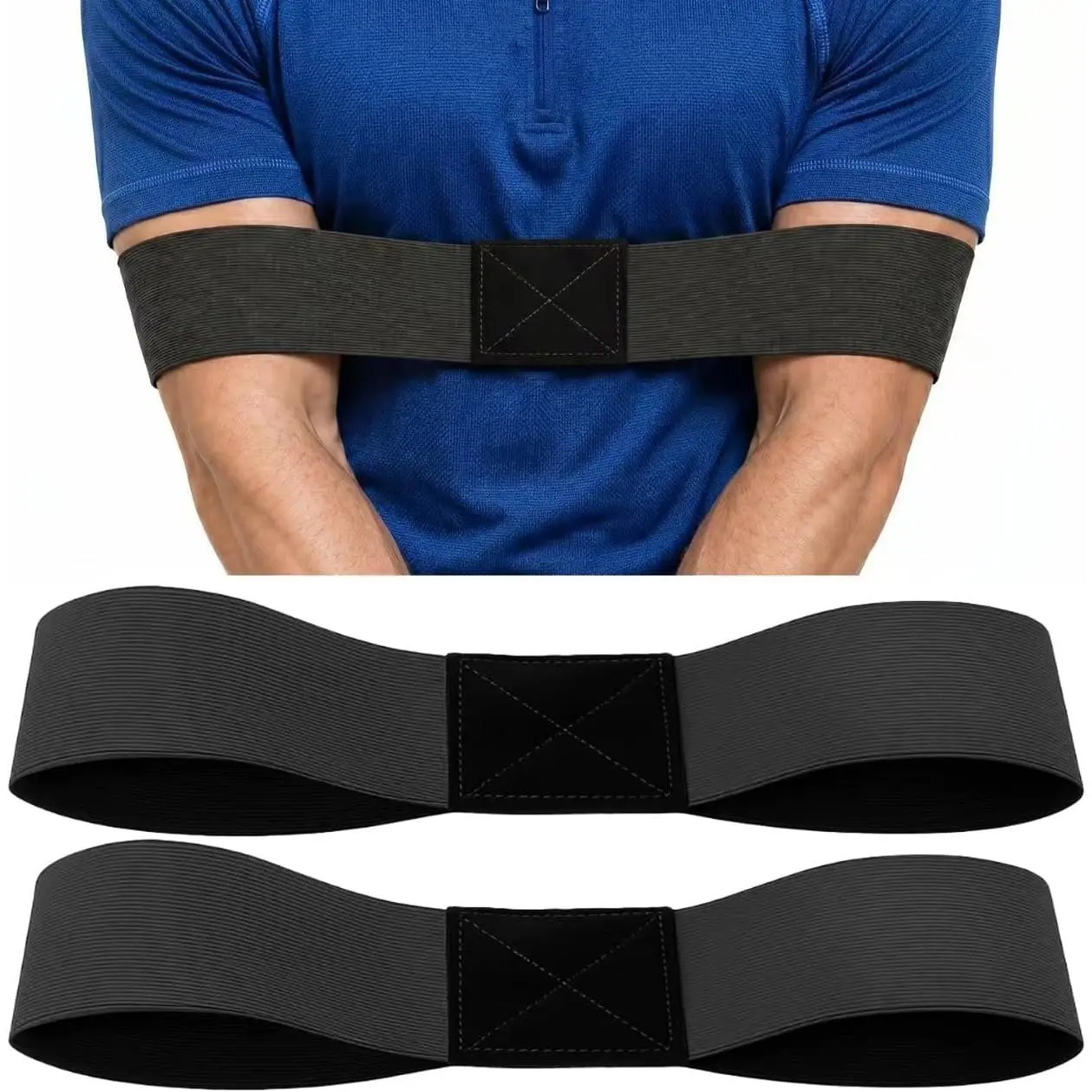 2 Pack Golf Swing  Aid Swing Correcting Arm Band for  Memory &  Connection – Golf Trainer for Beginners, Left/Right-Handed Players (Black)