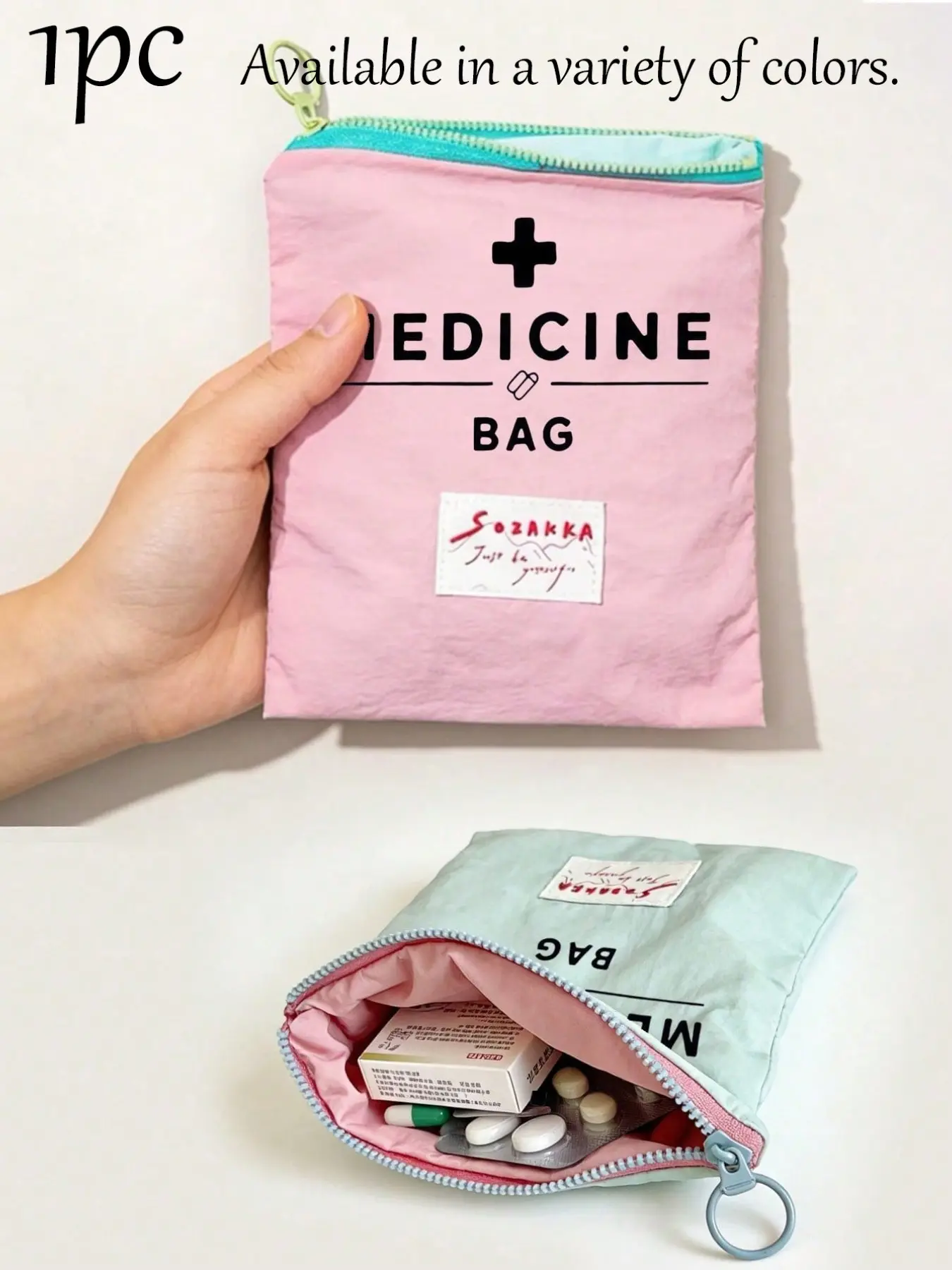 Portable Medicine Bag with Drug Pattern, Emergency Kit, Makeup Pouch, Coin Purse, Ideal for Daily Use, Travel, Christmas Gift, Teacher's Day Gift