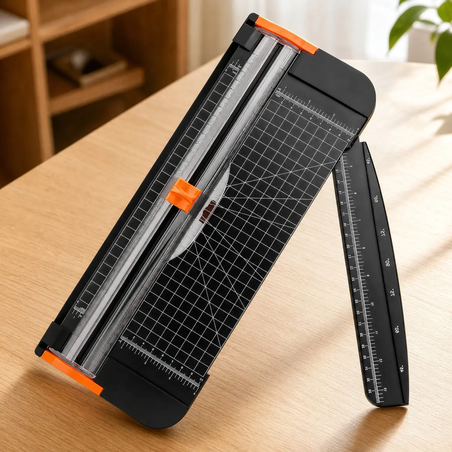 A4 Paper Cutter, 12 Inch Paper Trimmer with Extended Ruler, Black | 10 Sheet Capacity | CM & Inch Scale | Spring-Loaded Safe Blade | Cuts Cardstock, Vinyl, Coupons, Labels & Scrapbooking CraftGift