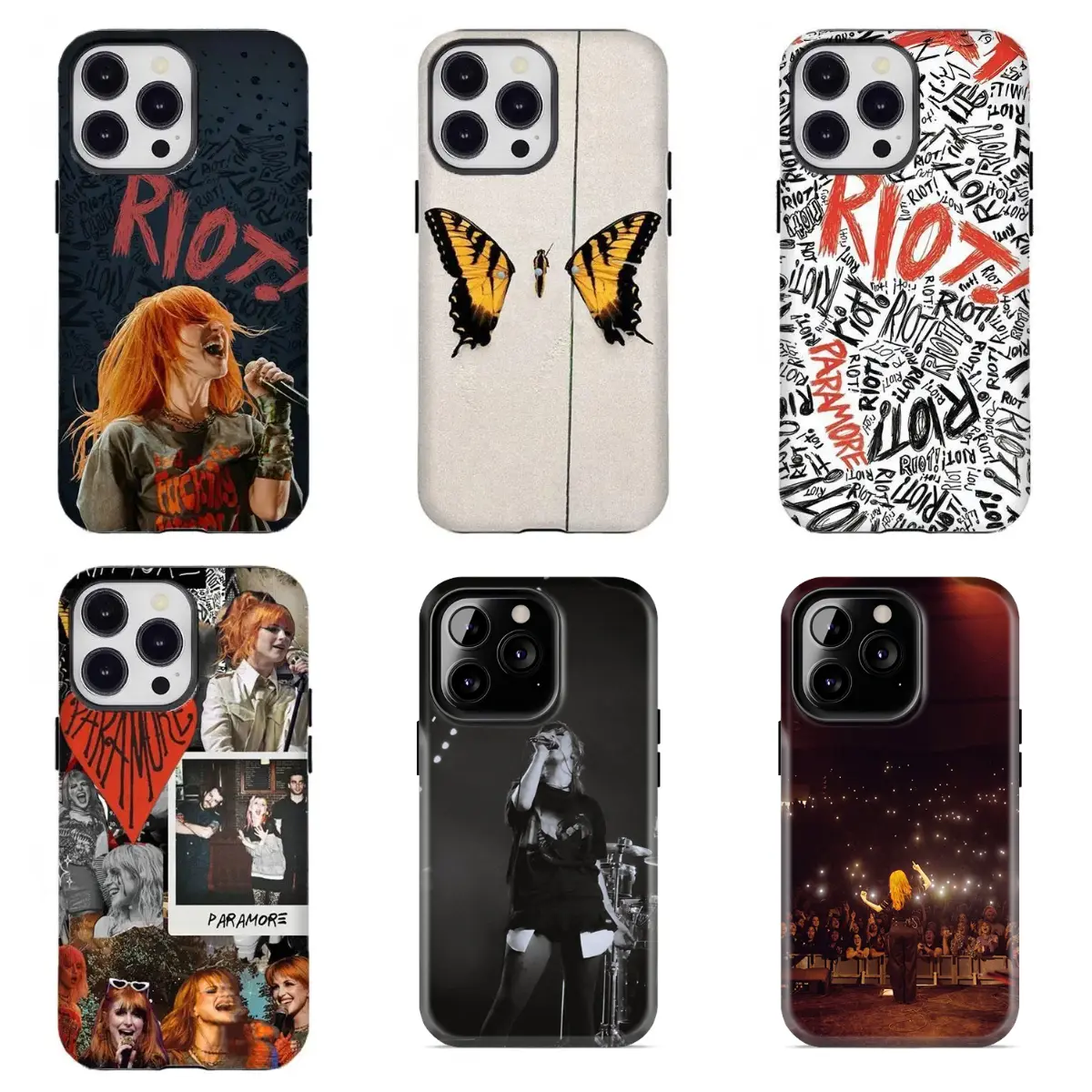 Nostalgic Paramore Riot Pop Punk Butterflies Hayley Williams Aesthetic Smartphone Casing - Wireless-Friendly, Resistance Handheld Devices Protector for iPhone 17,16,15,14,13,12,11 ,for Samsung S21-S25, Ideal Gift for Music Fans