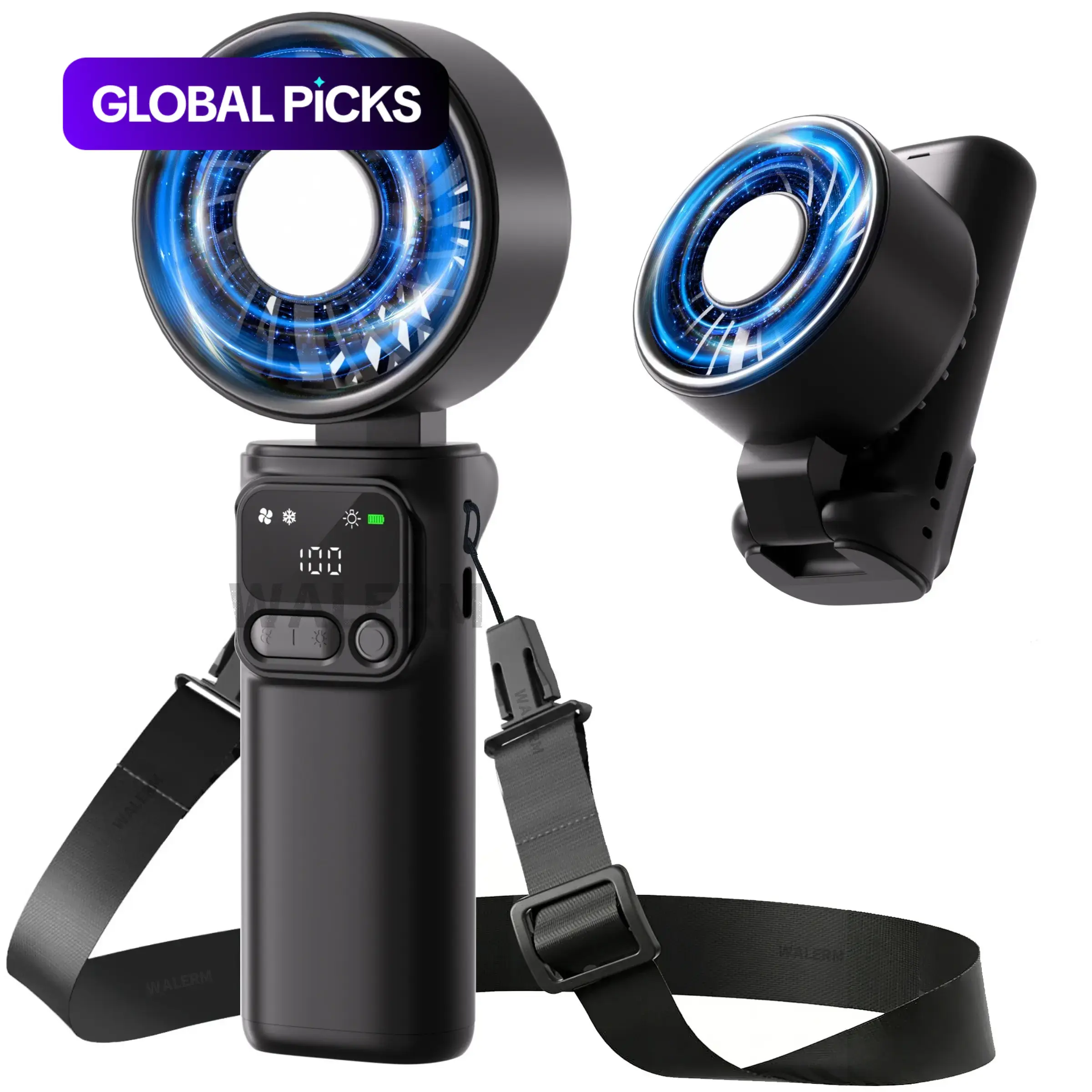 Portable Multipurpose Handheld Fan with Ice Cooling, 3600 mAh Rechargeable Fan with Flashlight and SOS, 199-Speed Personal Fan for Travel Essentials, Powerful Multifunctional Fan for Travel, Outdoor, Camping and Hiking #GLOBAL PICKS