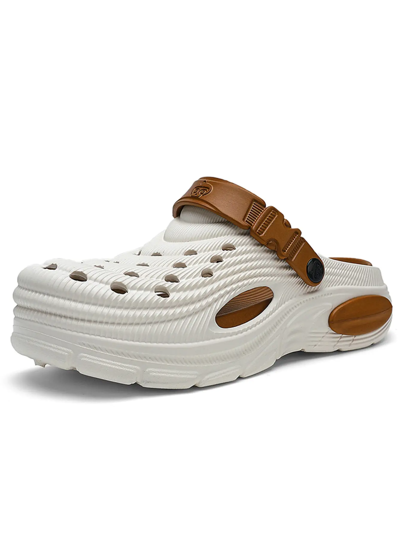 Fashionable Colorblock Thick Sole Sandals, Adjustable Back Strap, Two-Way Wear, Outdoor Camping Breathable Closed-Toe Slippers, Summer Outdoor Footwear
