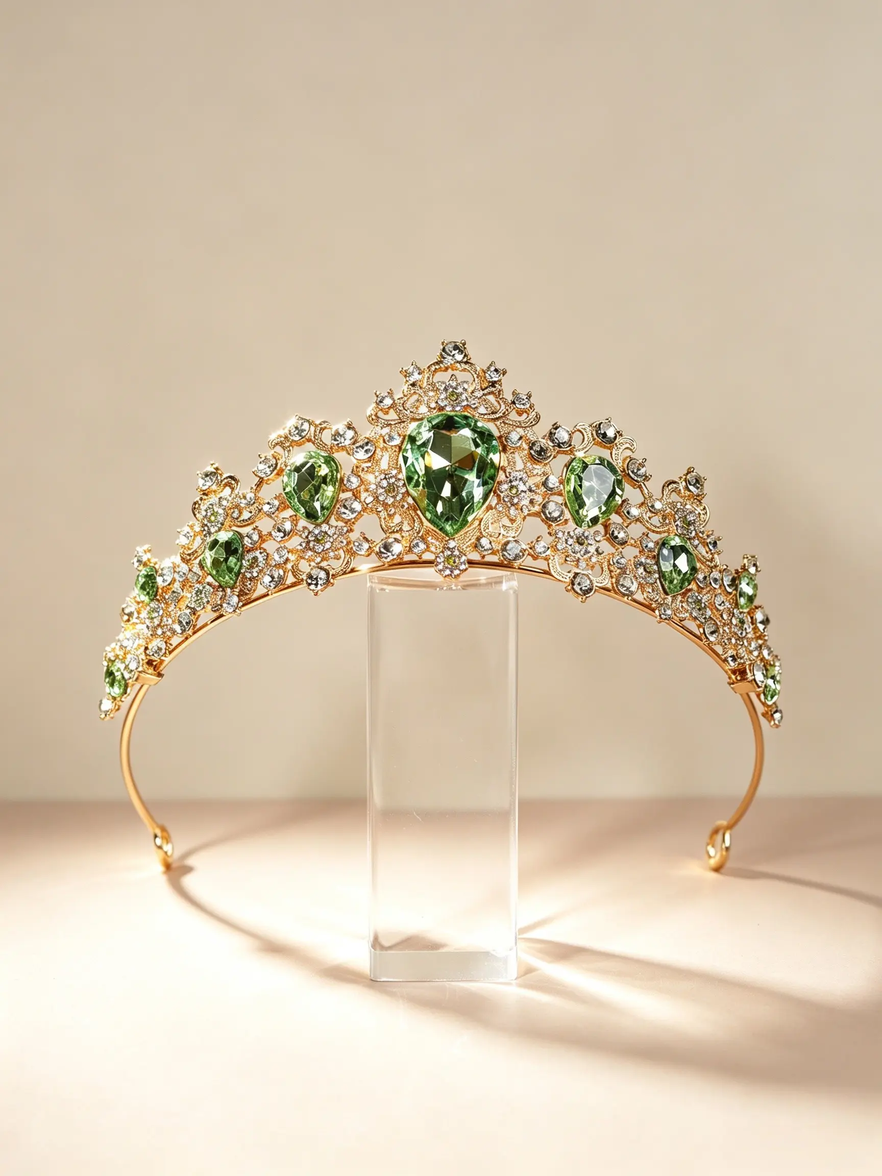 Girls' Shiny Crown Headpiece, Princess Rhinestone Crown, Bride Hair Accessory, Birthday Party Dance Decoration Gift