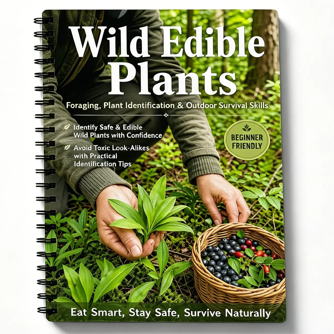 Wild Edible Plants Notebook, Essential Guide for Foraging Enthusiasts, Compact & Durable Design, Perfect for Outdoor Adventures
