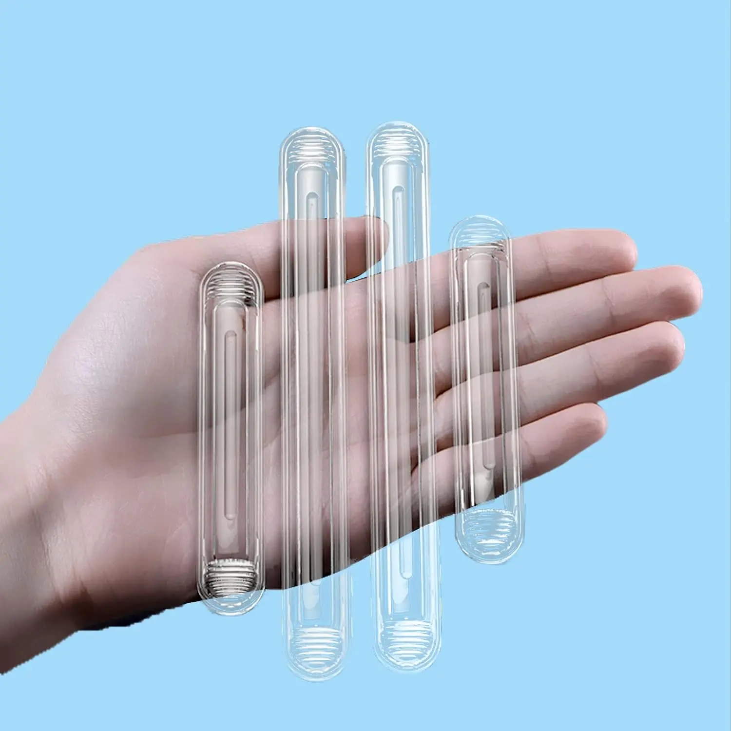Clear Furniture Bumpers 4-Pack (2 Long & 2 Short) - Adhesive Backed  Rubber Wall Protector Pads for Chair, Cabinet, Shower Door, Drawer, Toilet Lid,  Door Guard