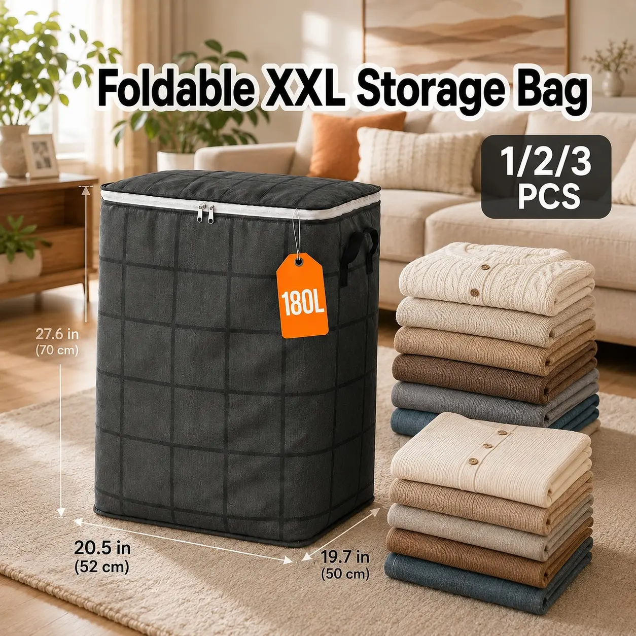 Extra Large Heavy Duty Moving Storage Bags with Backpack Straps & Reinforced Handles, Zipper Dustproof Organizer Bags for Clothes, Bedding, Travel, Ideal Storage Solution for College Dorms, Closets & Household Organization