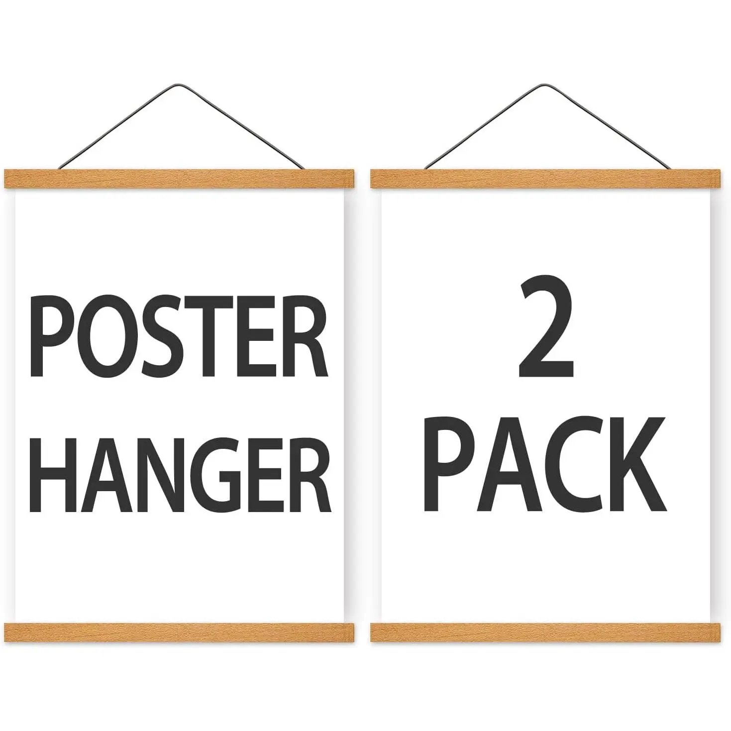 Magnetic Wood Poster Hanger Frame with Strong Magnets for Diamond Painting, Maps, Pictures, Prints, Scrolls, Canvas Artwork, Movie Posters - Teak, Ideal for Bedroom, Office, Dining RoomGift