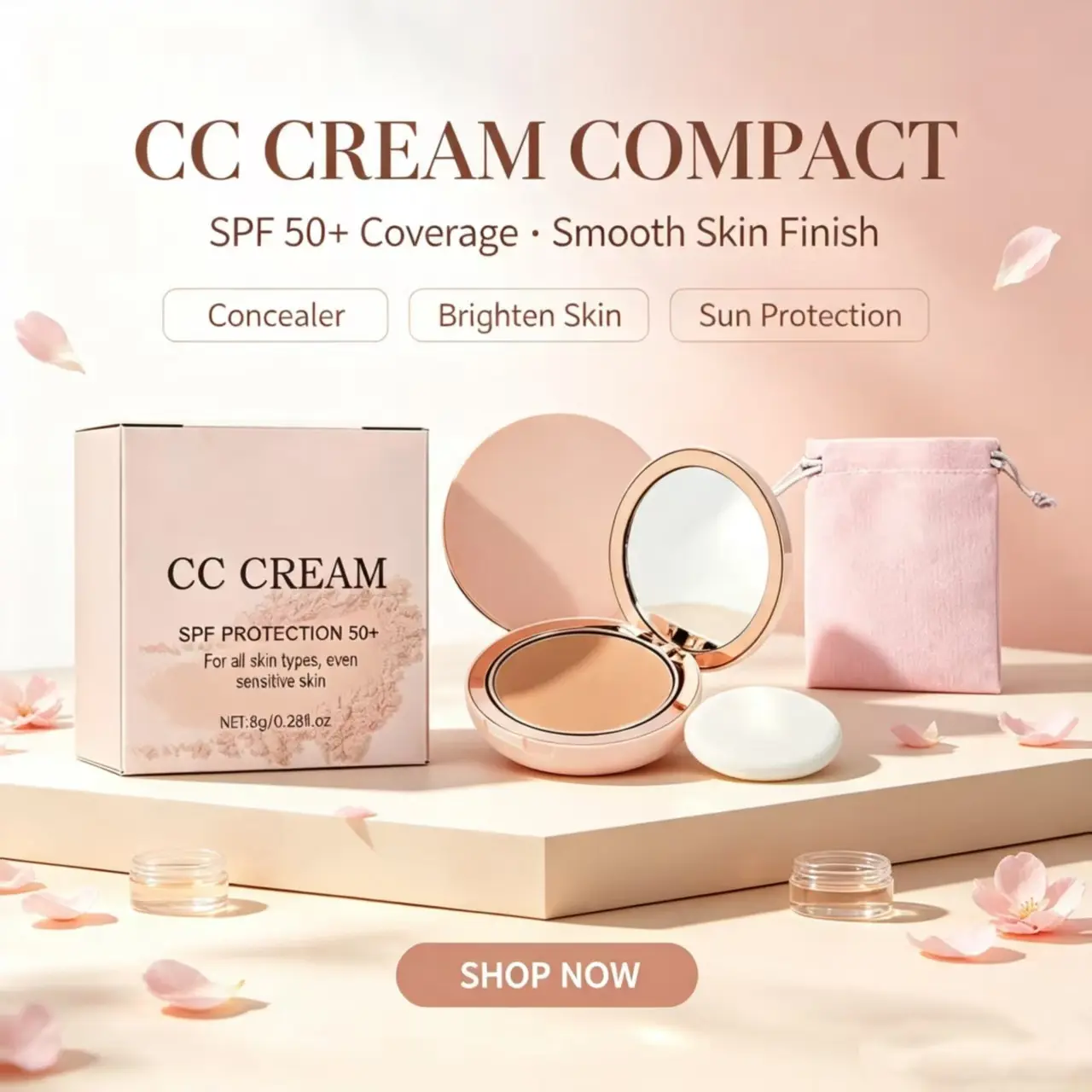 Flawless Titanium Oil-Control Pressed Setting Powder - Lightweight, Breathable, Skin-Protective, Long-Lasting, Transfer-Resistant Compact Makeup for All Skin Types Daily Touch-Up