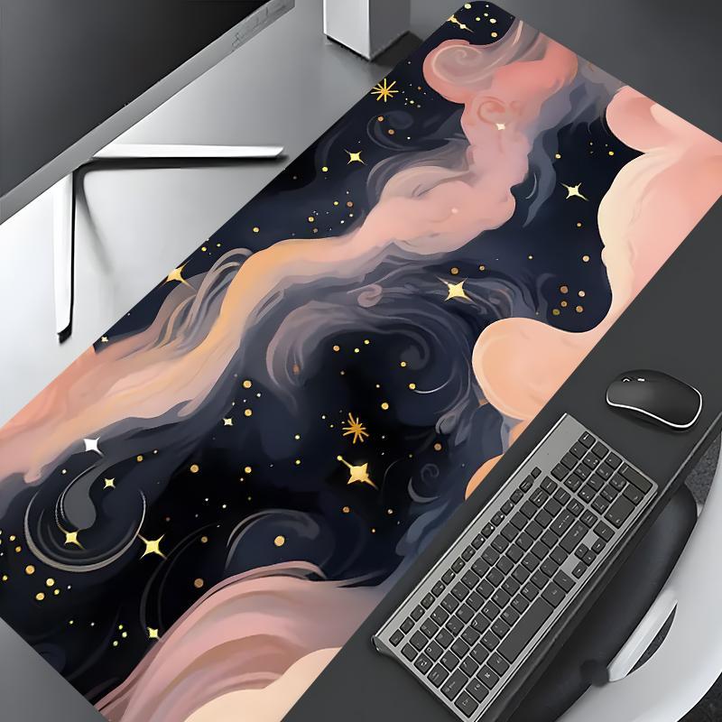 Fantasy Galaxy Pattern Mouse Pad, Large Mouse Pad, Non-slip Rubber Base Mousepad, Desk Keyboard Mat for Home Office Game Room, Desk Accessories, Desk Gadgets