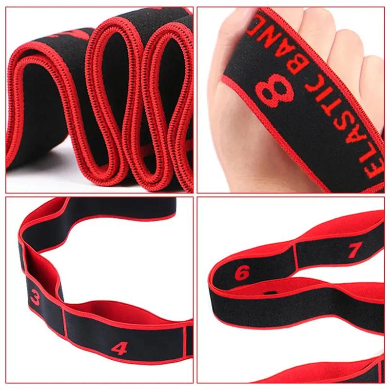 with 8 Sections Dance Resistance Band Yoga Stretching Pilates Fitness Digital Elasticity Elastic Stretch Training Tension Belt exercise  equipment Rotating mat strength gym