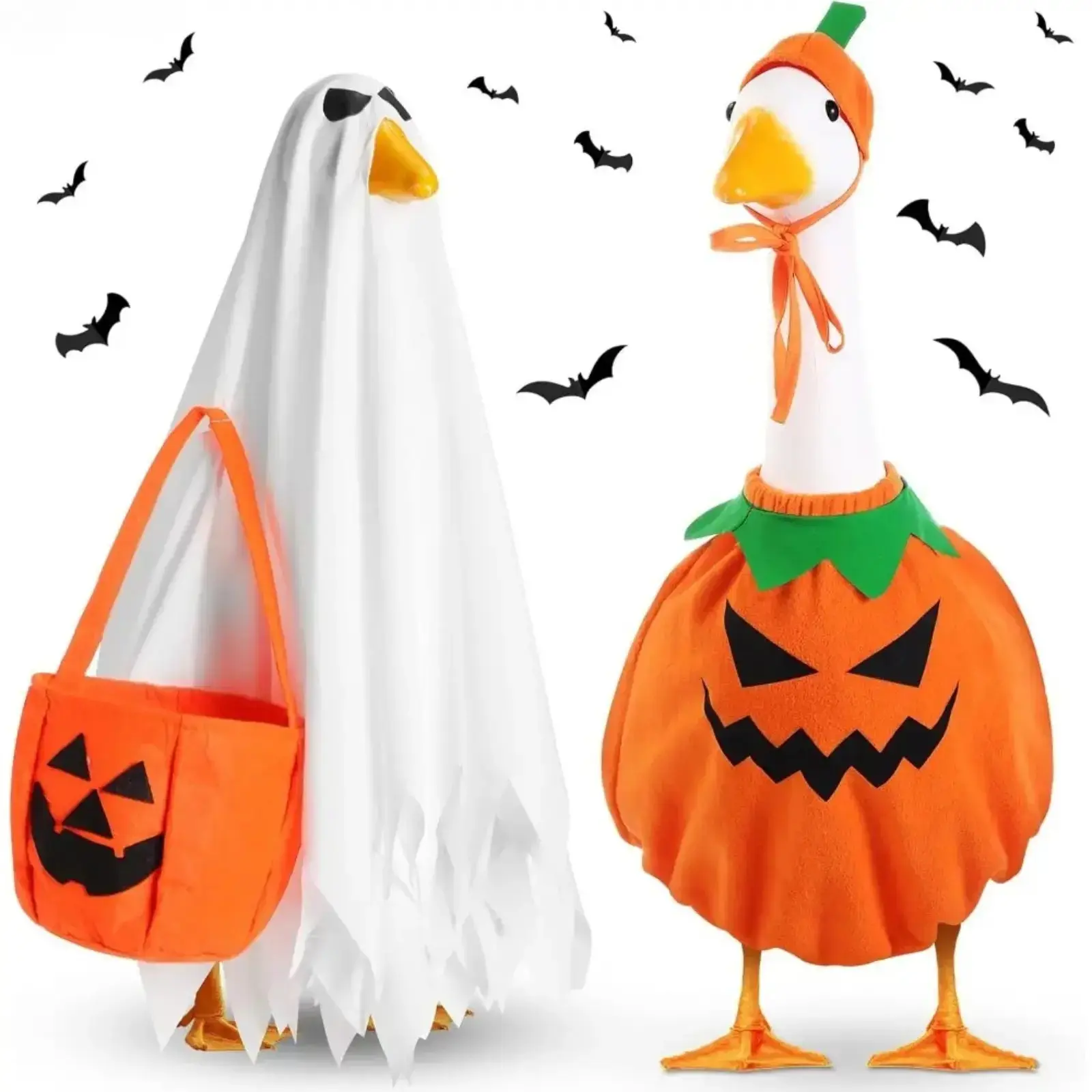23-In Halloween Thematic Decorative Lawn Goose Outfit, Seasonal Clothing for Outdoor Goose Statue, Patio-Yard & Courtyard Decoration Accessory, Sohochic