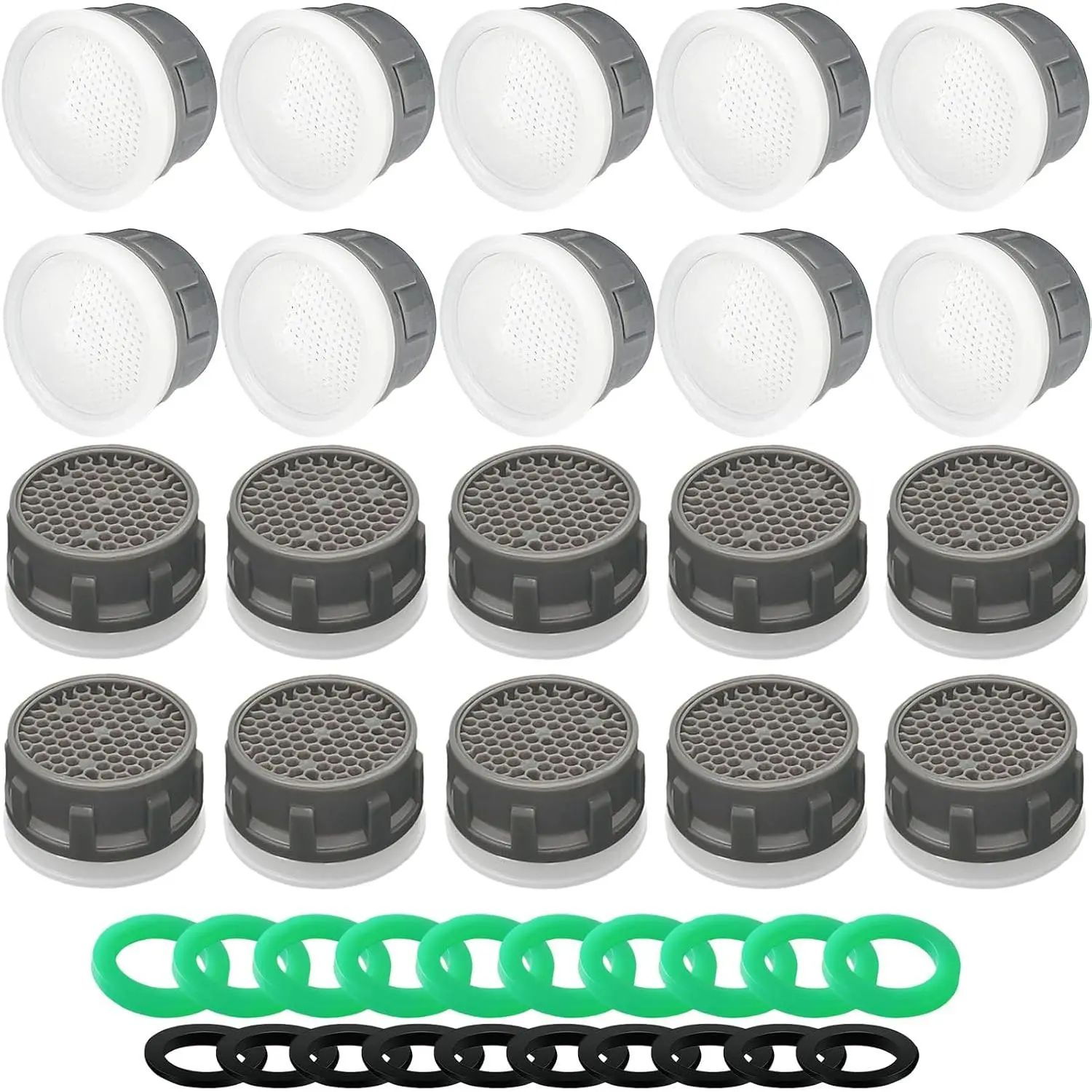 Faucet Aerator 1.5GPM Flow Limiter Insert Faucet Aerator  Part  for Bathroom or Kitchen Sink Faucet Filter Suitable for Internal and External Thread Faucet Aerators (20 PCS)