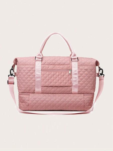 Fashion Simple and Versatile Solid Color Women's Bag, Unisex Travel Bag with Zipper and Shoe Bag, Lightweight Outdoor Activity Shoulder Bag Multi-functional Travel Organizer and Gift Idea, Travel Essentials Bag, Two-piece Set with Small Bag