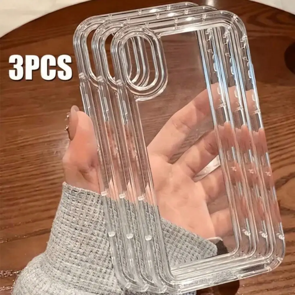 3pcs Transparent Shock-Proof Protective TPU Phone Cases Compatible With IPhone 17 16 Pro Max, 11/12/13/14 Plus, XR/7/8 Plus, 15 Pro Max, 17, 17 Pro Max, 17 Air Protection Accessories