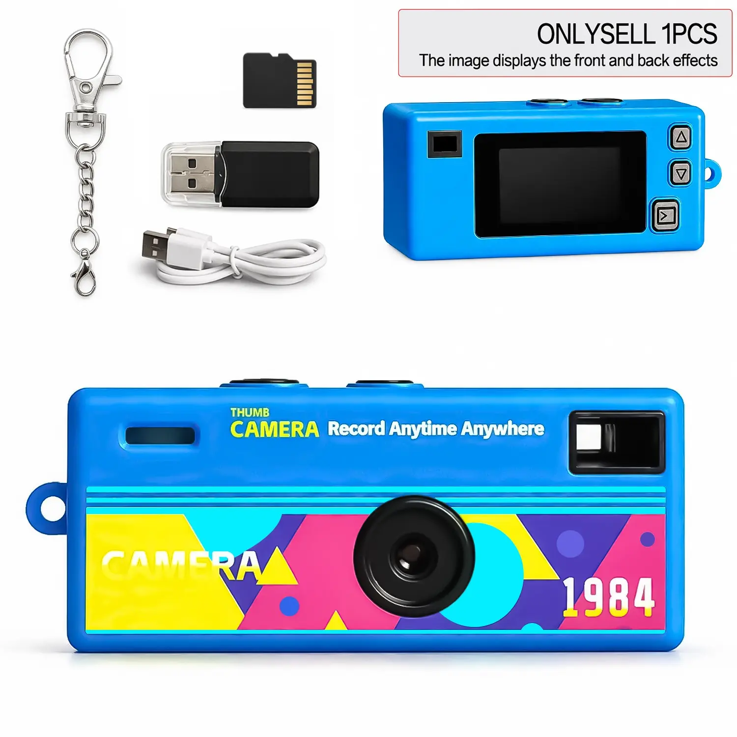Compact Digital Camera, Mini Thumb Camera, Insert Memory Card for Photos and Videos, Portable Pocket Camera, Easy to Carry