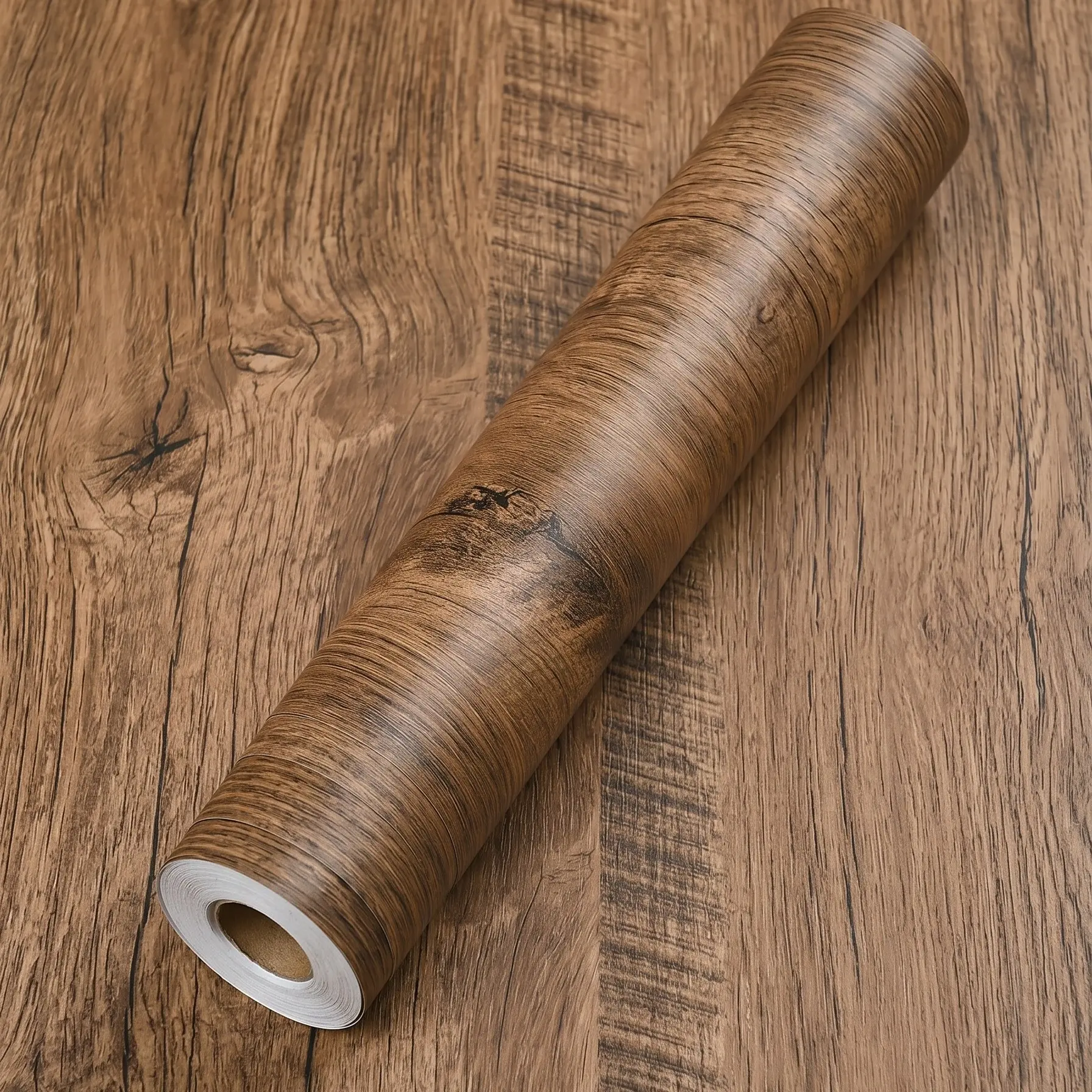 Dark Walnut Peel and Stick Wallpaper, Vintage Wood Style, Waterproof & Removable, Ideal for Rental Furniture Makeover, 1 Roll, Decorative Wallpaper