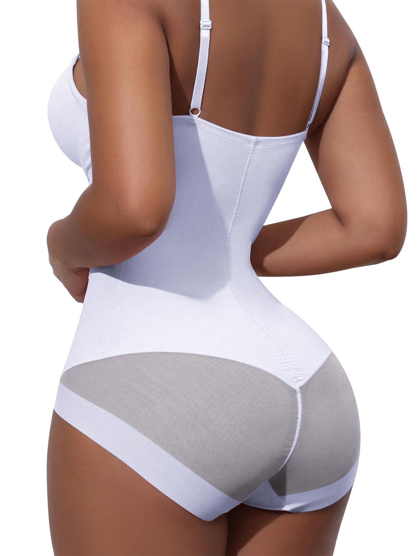 Women's Solid Color Seamless Tummy Tuck Underwear Bodysuit, Casual Comfy Breathable Shaper, Women's Shapewear for Daily Wear