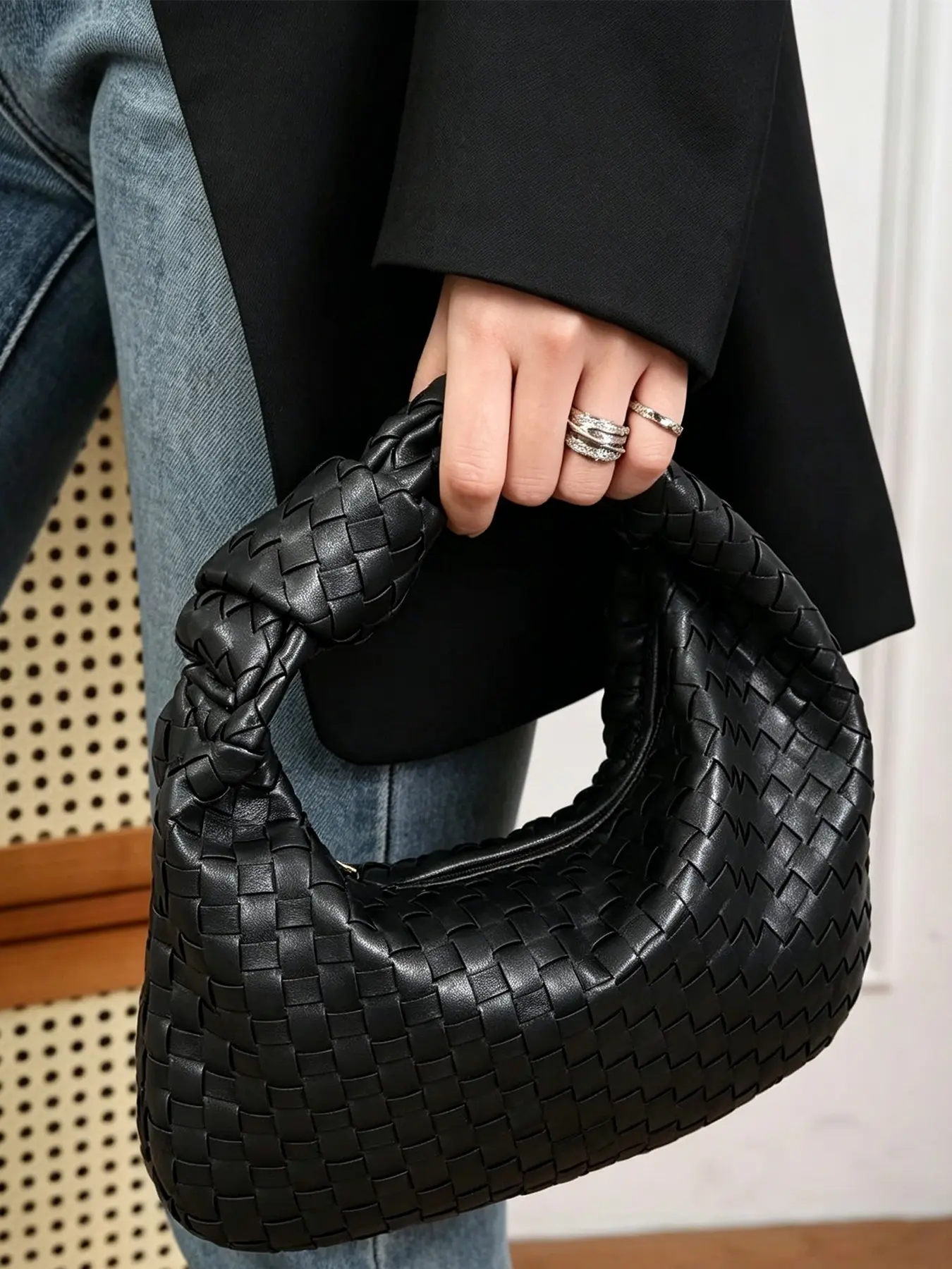 Women's Handmade Crossbody Bag, Handwoven Cloud Design, Unique Style, Perfect for Daily Use, Fashionable Accessory, Lightweight & Durable, Casual Crossbody Bag