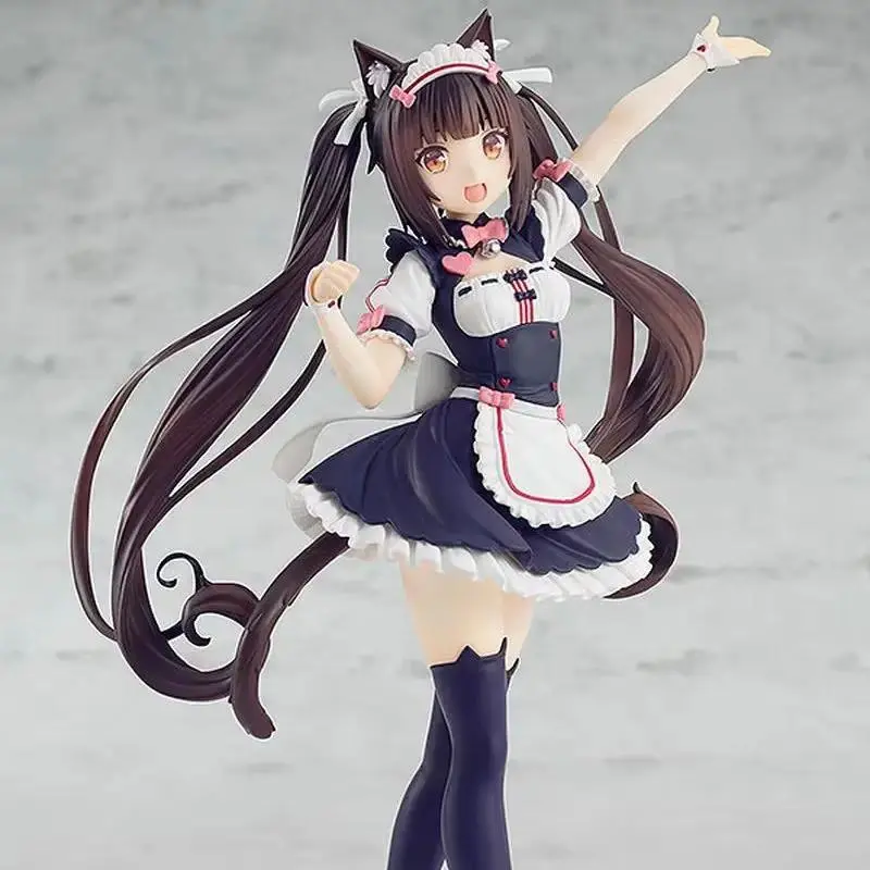 2026 hot itemKawaii Nekopara Chocola Vanilla Figurine Cat Maid Anime Character Models Garage Statue Desktop Ornaments Gift For Anime Fans