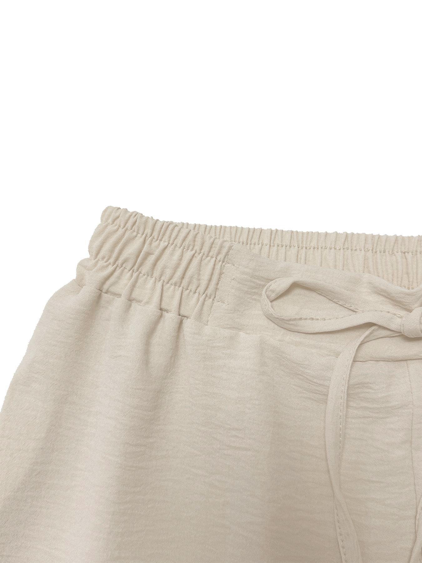 Women's Solid Color Short Top & Wide Leg Pants Two-piece Set, Casual Fashion Cozy Top & Trousers for Daily Outdoor Wear, Ladies Summer Clothes