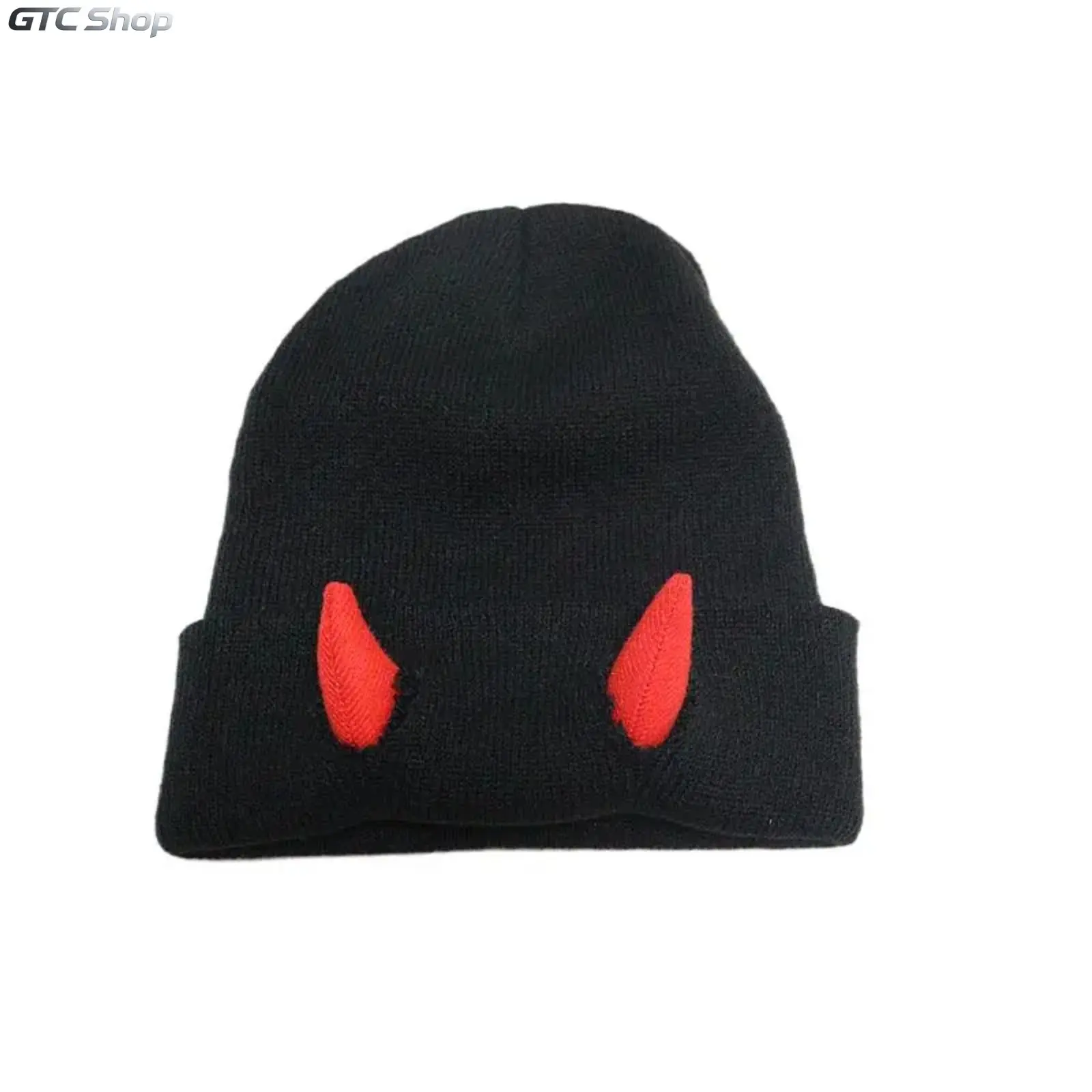 Black hat with red horns
