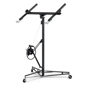 16-Foot Drywall Lift Panel Hoist, 150-lb Capacity, Telescopic Arm Fits 75-192 Inches, Red or Black