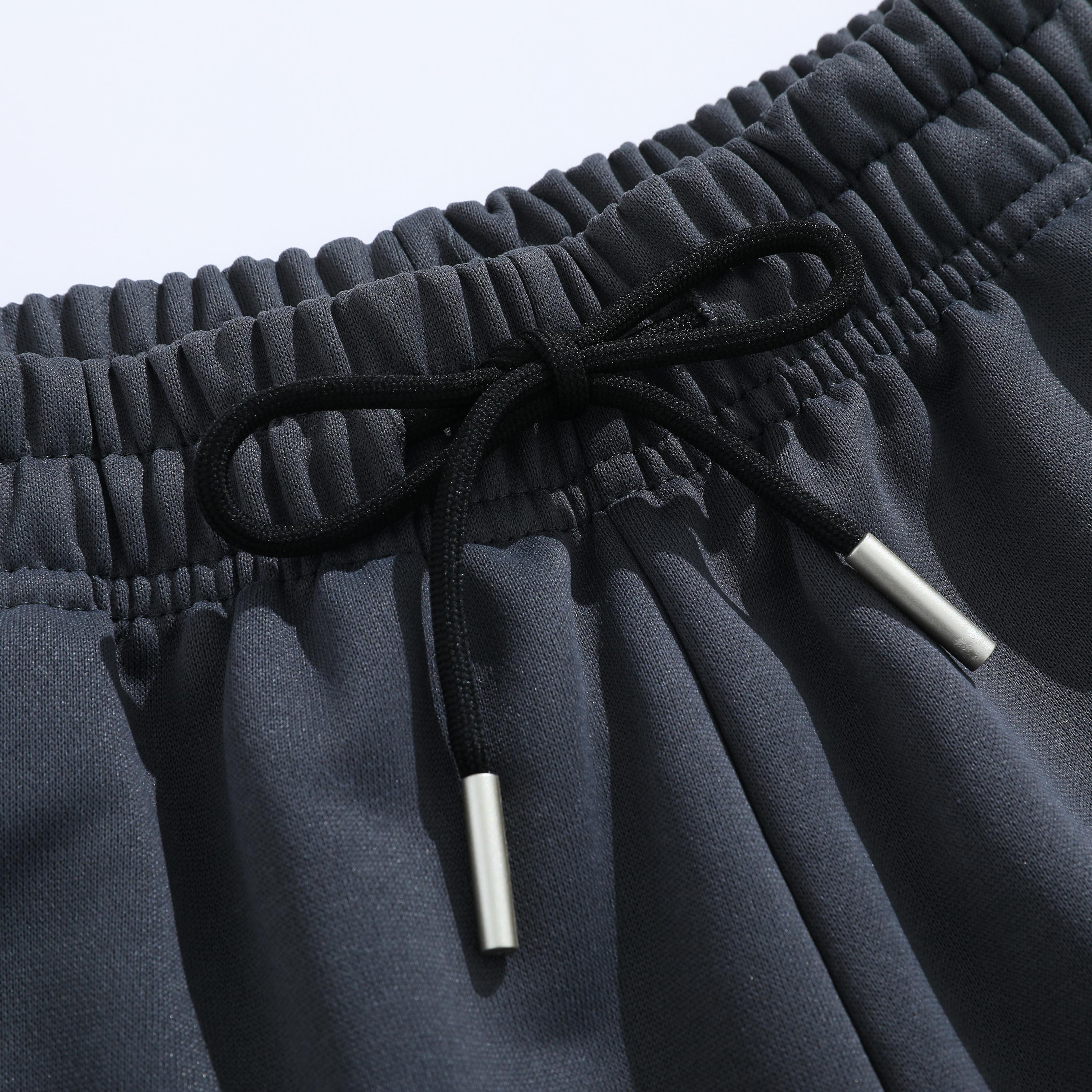 Men's Classic Drawstring Sports Shorts - Gray, Elastic Waist Polyester Fabric, Relaxed Fit, Breathable Light Summer Bottoms with Pocket for Daily Casual Wear
